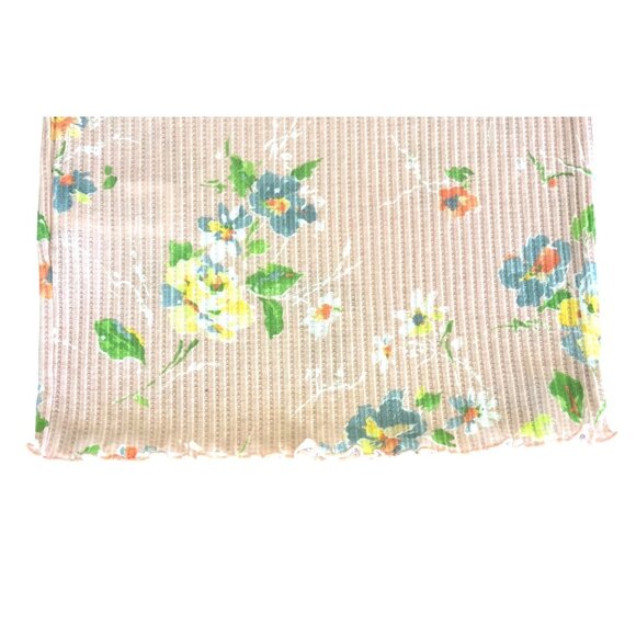 Ralph Lauren ‘Floral Bouquet’ Ribbed Short-Sleeve Lettuce Trimmed Light Weight t - Picture 4 of 13